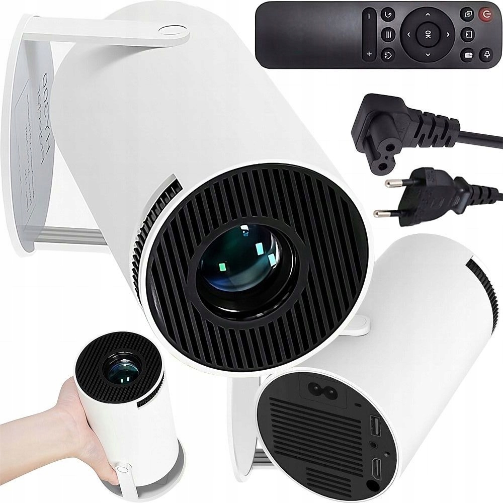 Projektor Android Tv Wifi Hd Smart Otočný Reproduktor Biely HY300 Pro