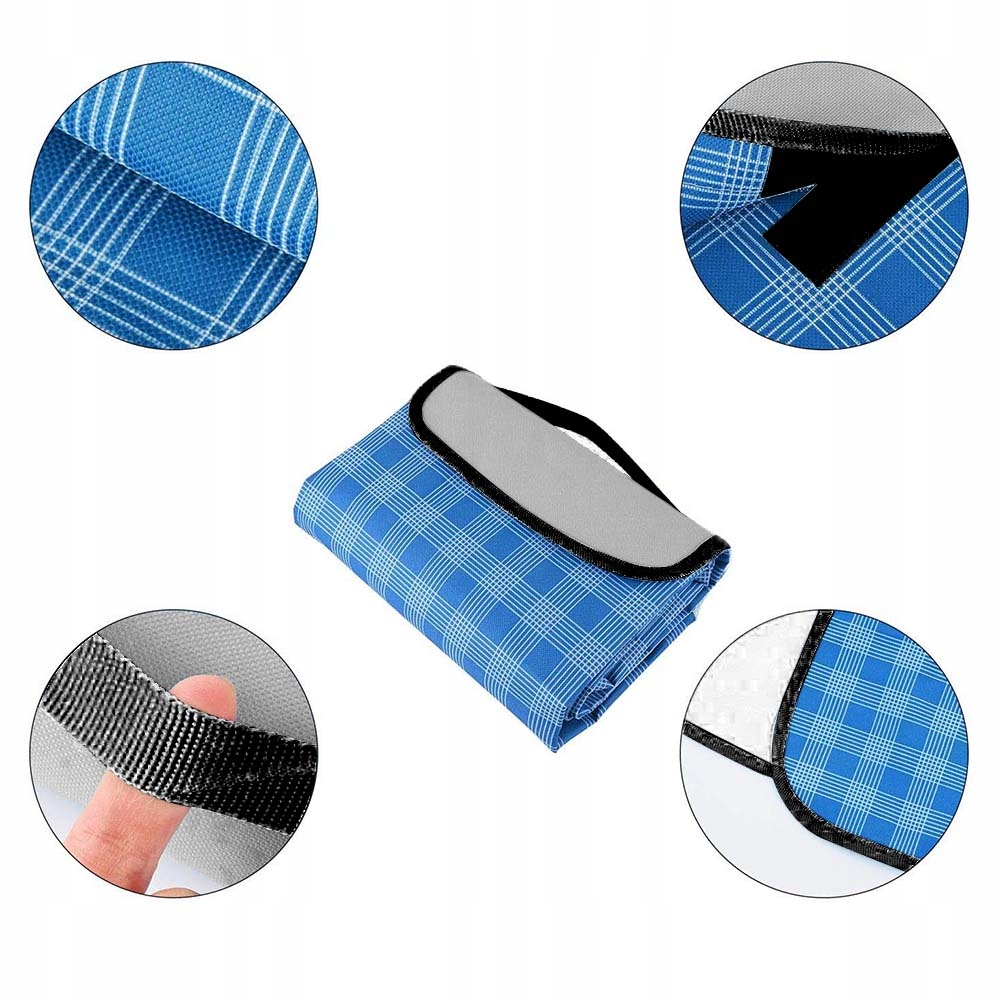 DUŻY SKŁADANY KOC PLAŻOWY PIKNIKOWY WODOODPORNY NA PIKNIK BIWAK 150x80 Marka Mobes