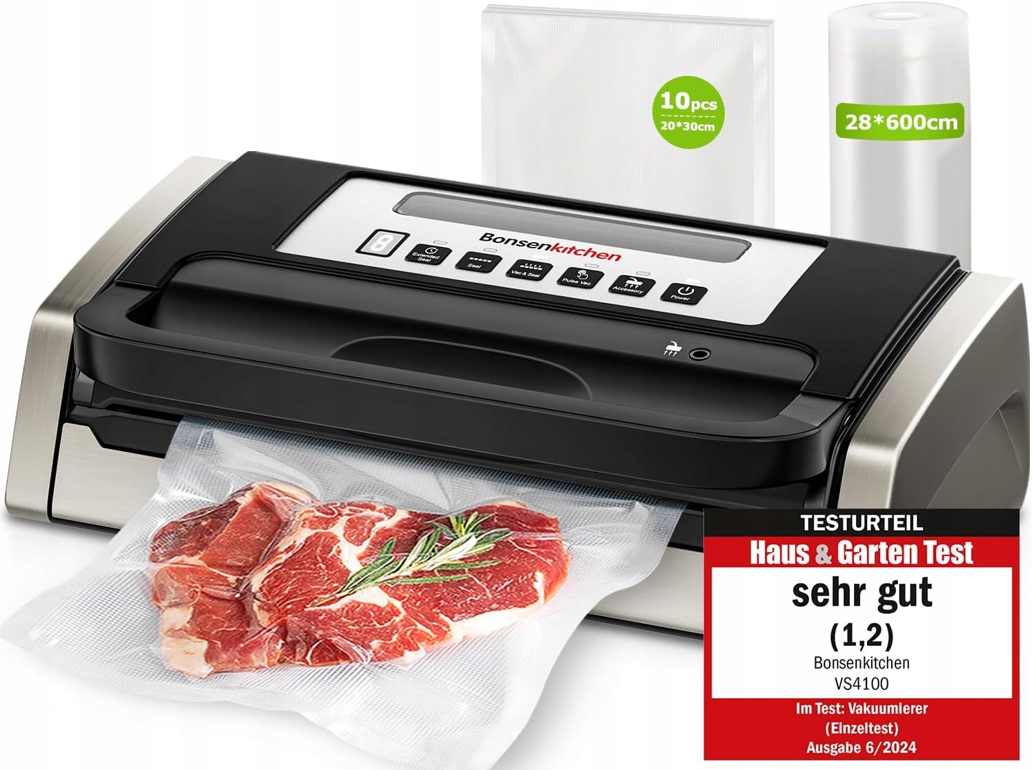 Vákuová zváračka Bonsenkitchen 125 W – Nerezová Oceľ