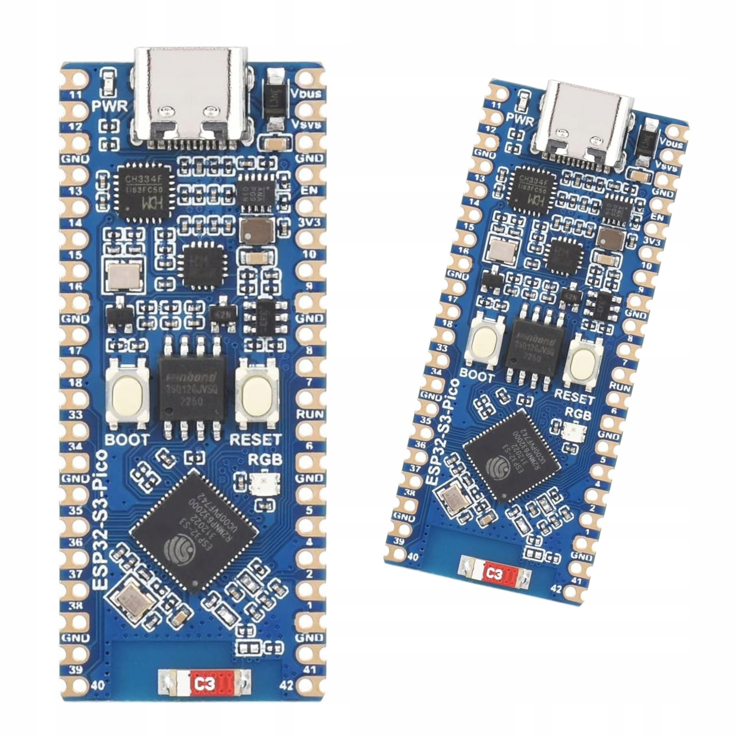 Mikrokontrolér Waveshare ESP32-S3 Wi-Fi 2,4 GHz s dvoujádrovým rozlišením až 240 MHz