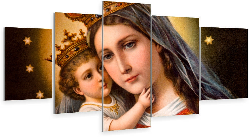 

Tryptyk 5-CZĘŚCI Na Ścianę madonna z dzieciątkiem