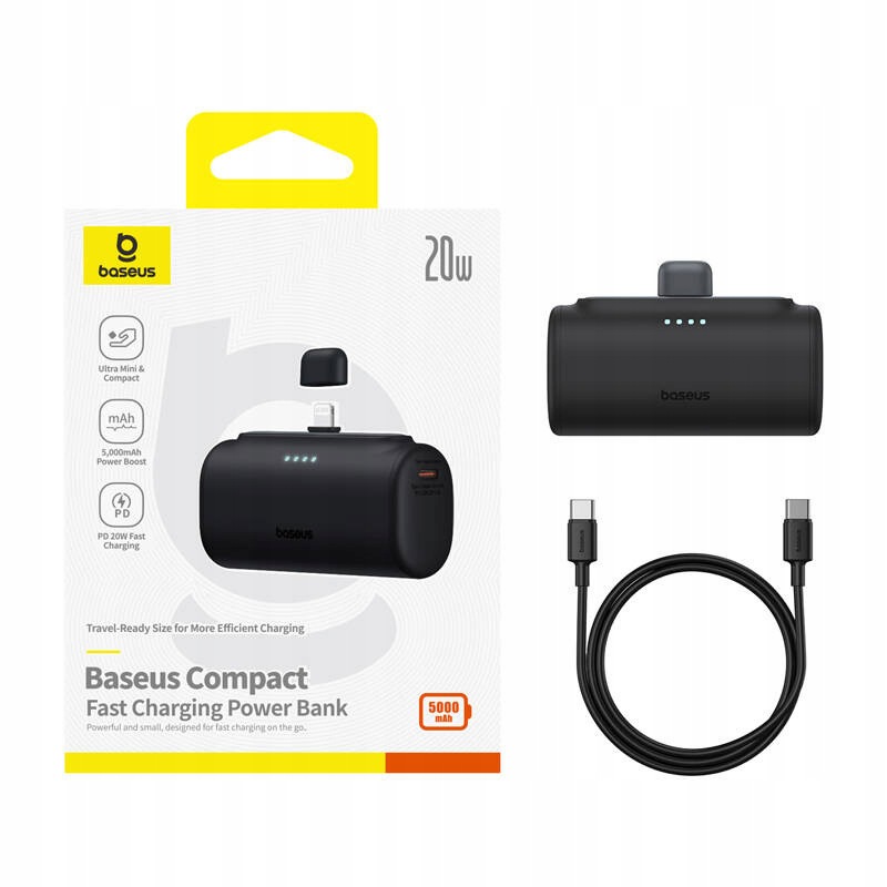 Powerbank OS-Baseus Compact Ip 5000mAh 20W (černá)