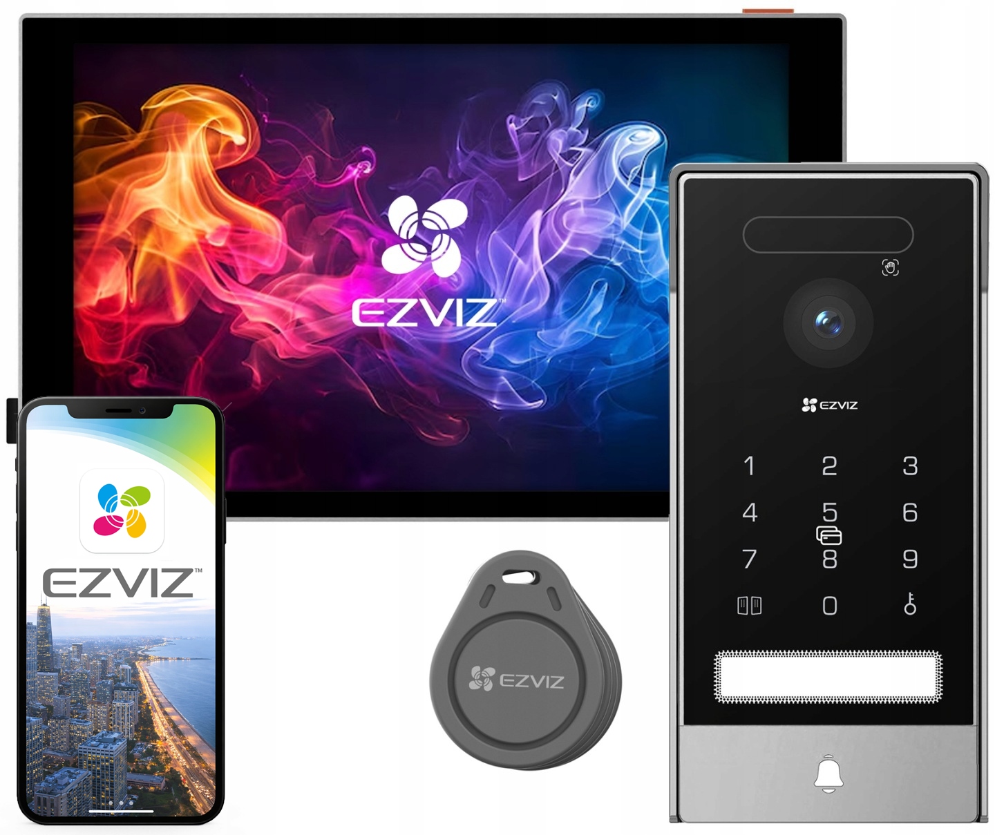 Videovrátnik Video Domofon WiFi HP7 Pro Ezviz Furtka Brána Šifrovacia Kód Apka