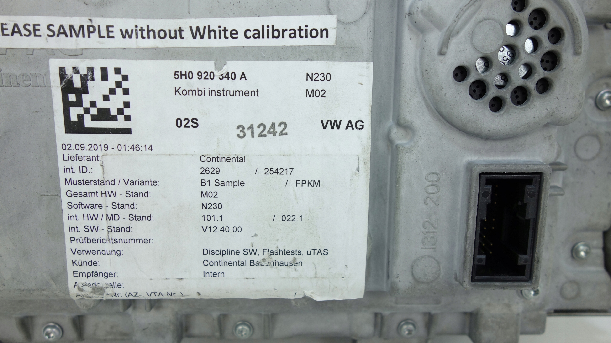 VW GOLF VIII 2019- VITRUAL COCKPIT clock dials damaged 5H0920340A