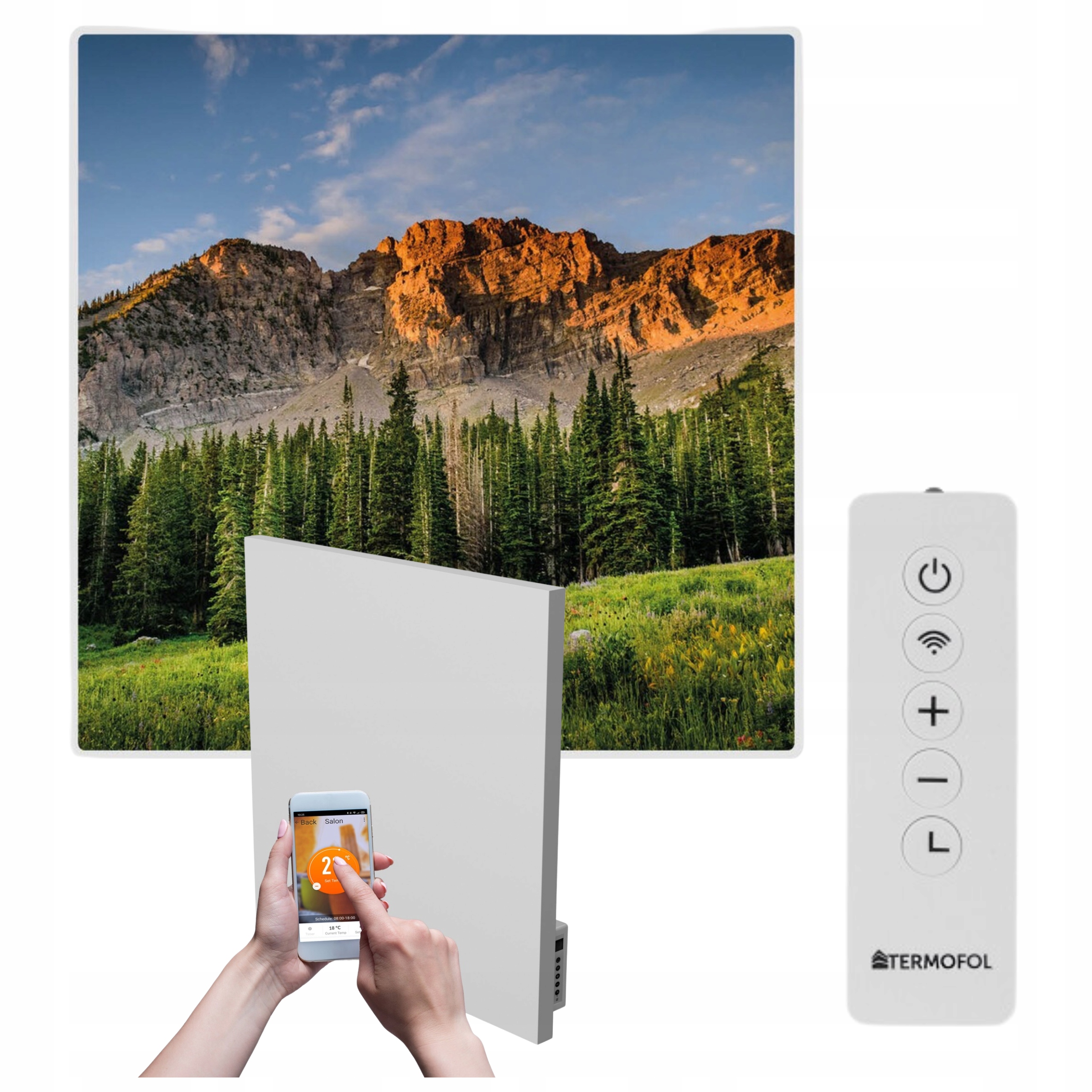 Infračervený obrazový ohrievač 350 W 60x60 cm WiFi