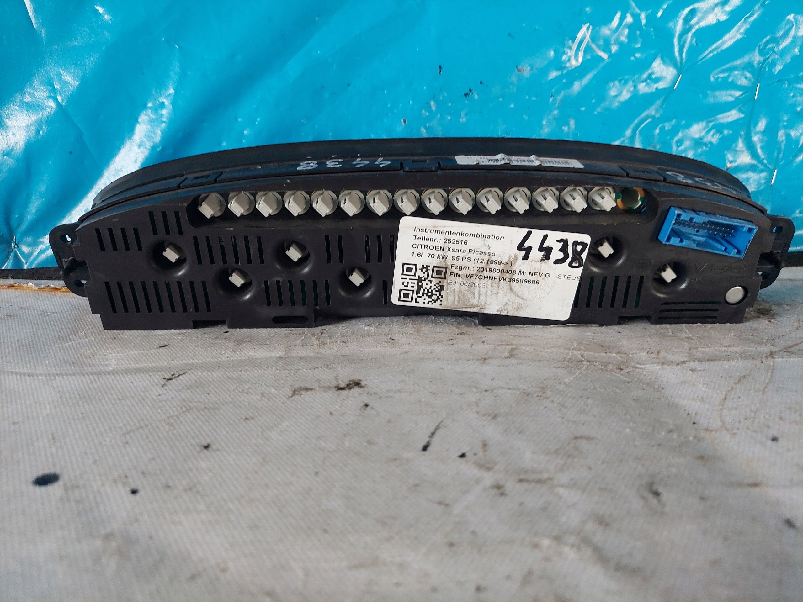 dials clock XSARA PICASSO 1.6 16V 9652496780