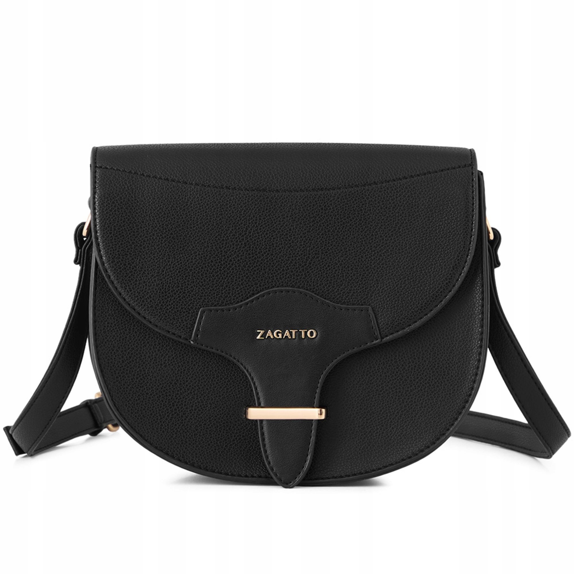 Torebka damska ekoskóra crossbody listonoszka pasek na ramię czarna Zagatto