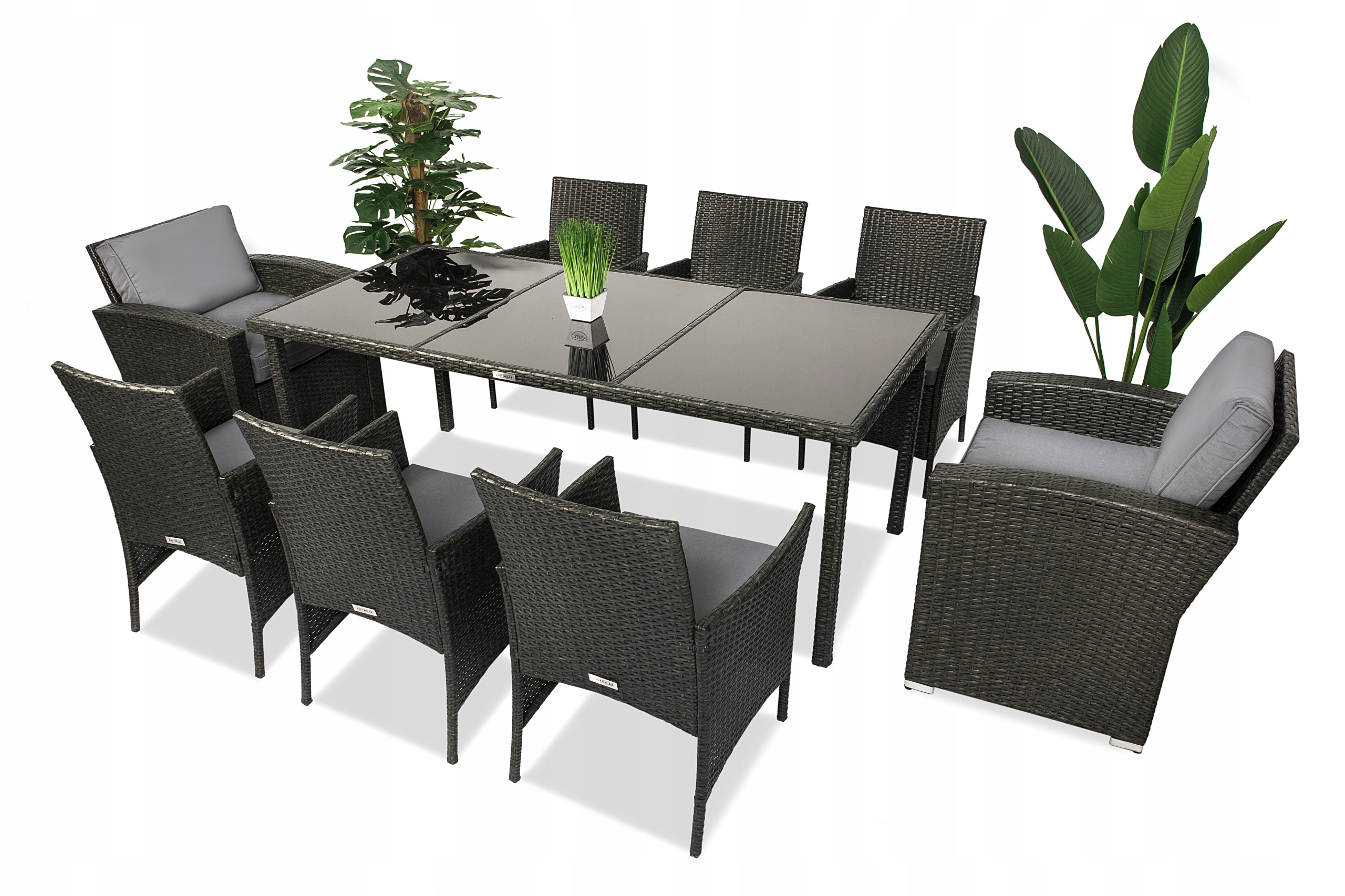 Meble ogrodowe rattanowe metalowa konstrukcja