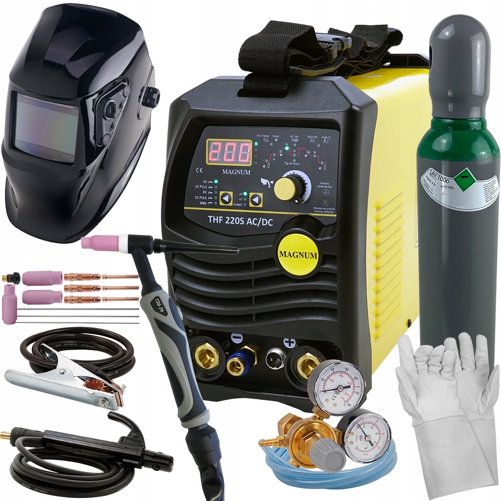 TIG AC DC spawarka Magnum TIG 200 HF Puls zestaw (220S AC/DC Magnum ...
