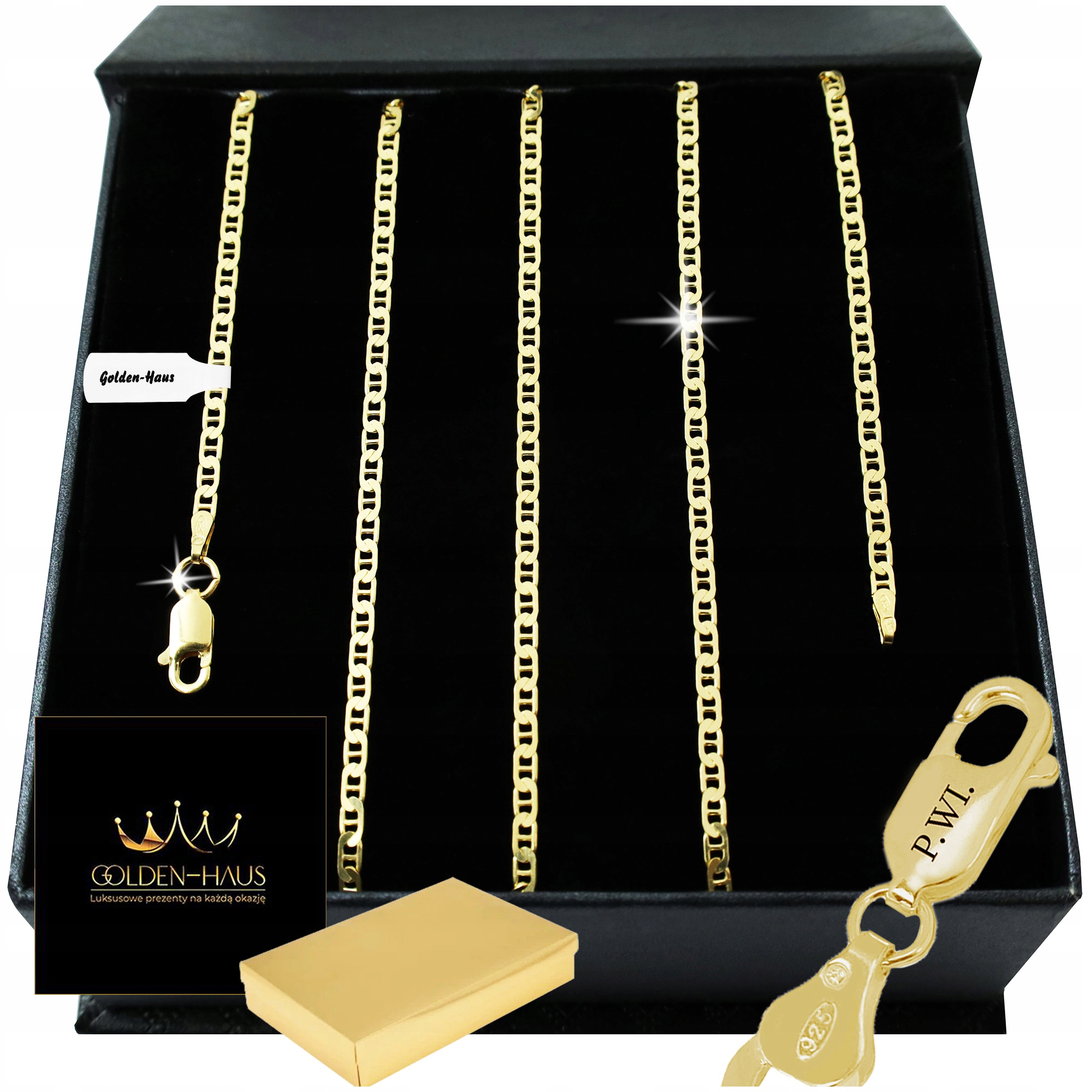 Dámský Řetízek řetízek Gucci 925/585, pevný, silný, 50 cm/2,5 mm Bonus