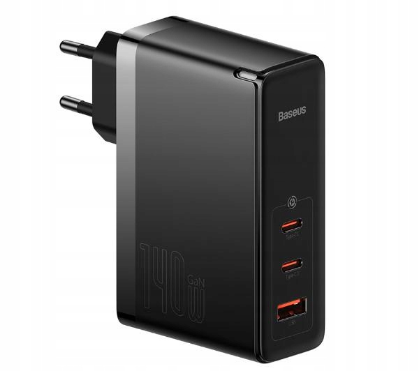 Ładowarka sieciowa Baseus GaN5 Pro 2xUSB-C Usb 140W 2x Usb-c Usb Czarna
