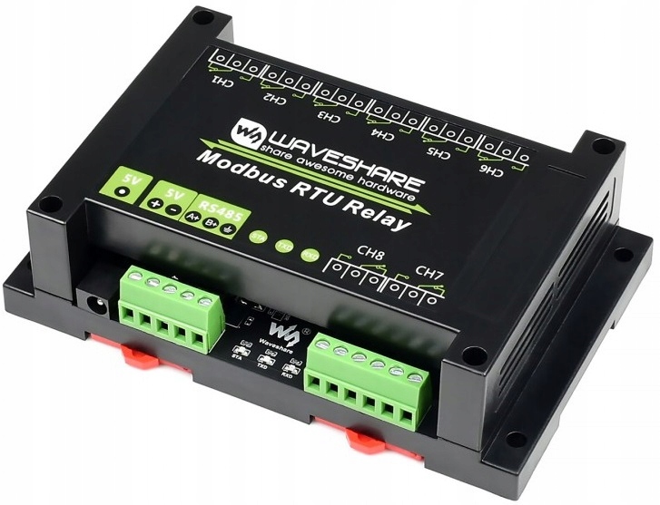 Moduł z 8 przekaźnikami sterowany RS485 Modbus RTU