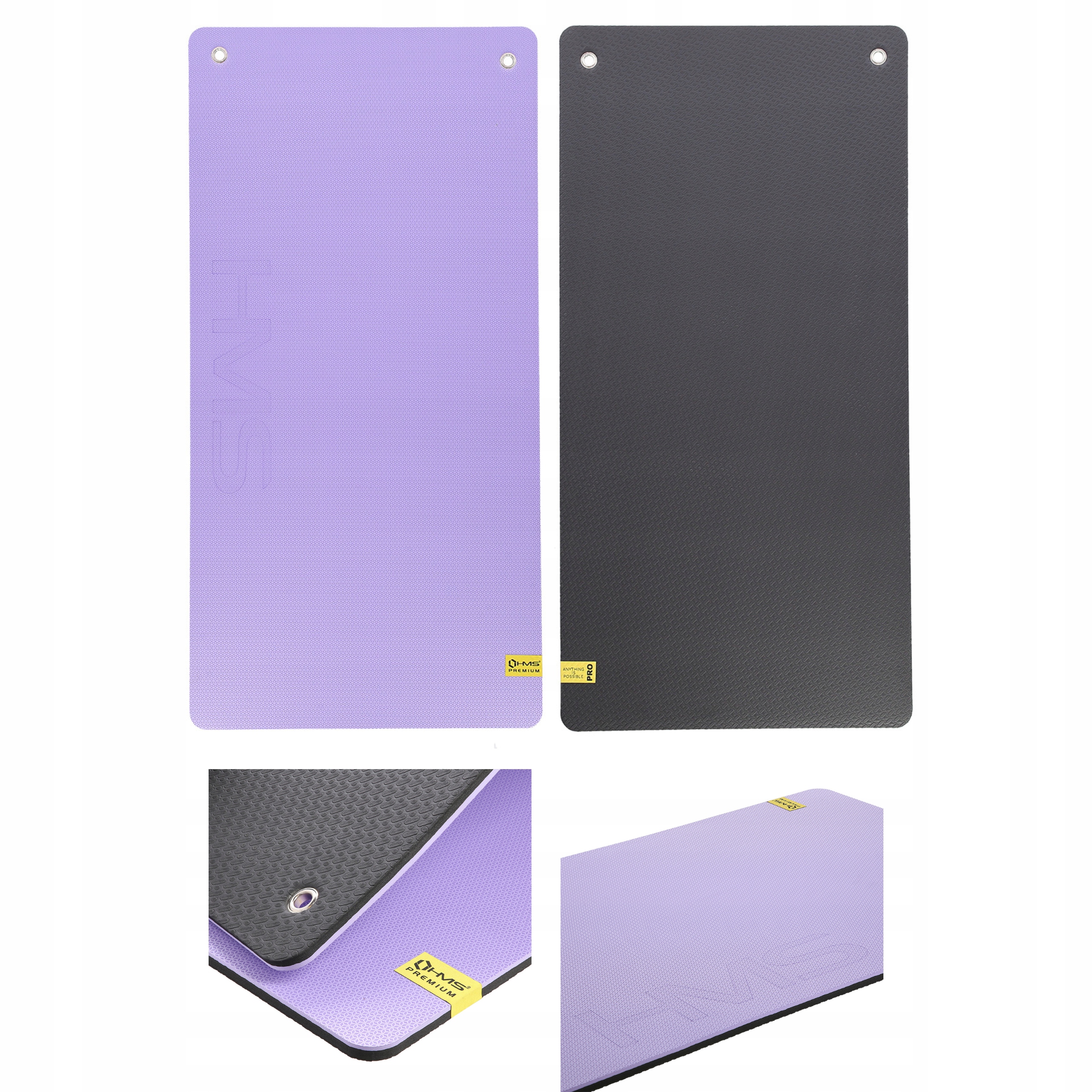 Mata Do Jogi Fitness Klubowa Z Otworami 1,5cm 120x60 Hms Premium Fiolet