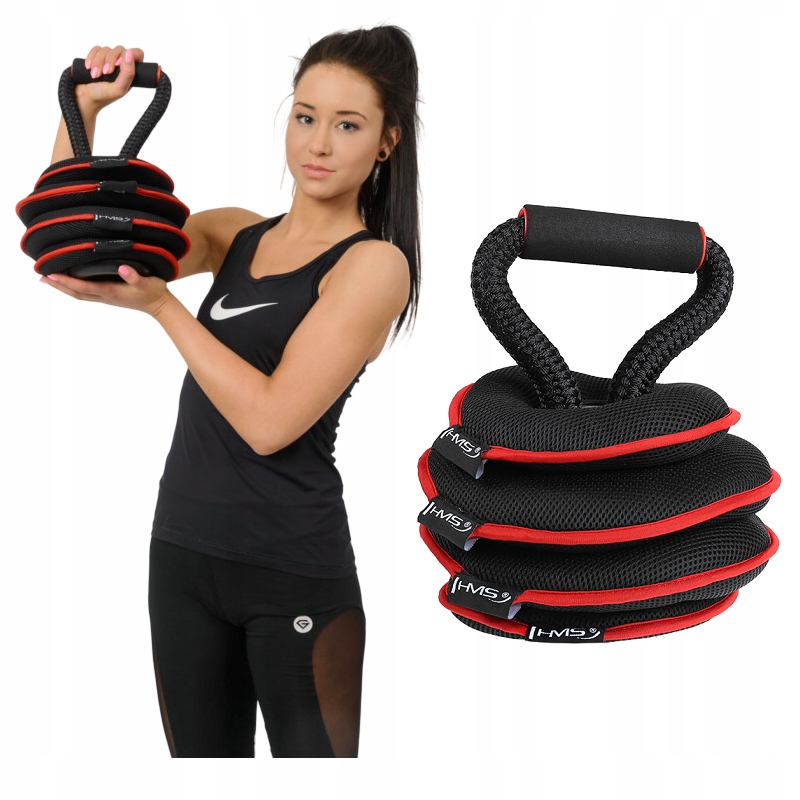 Činka kettlebell tréninková měkká s regulací zátěže, 4 talíře Hms