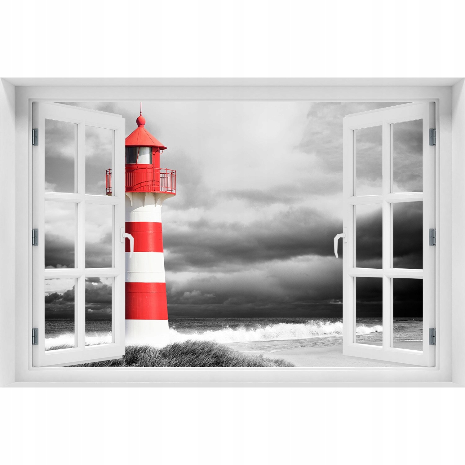 

3D Okno Naklejka na ścianę Latarnia morska 90x60