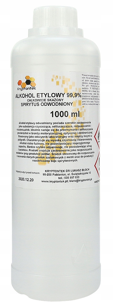 

Jakość Farmaceutyczna Etanol 99,9% Odwodniony 1L
