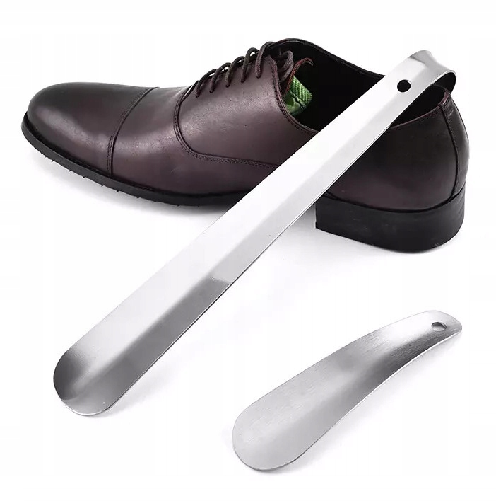 

Metalowa Łyżka Do Butów Obuwia Haczyk Srebrna 26CM