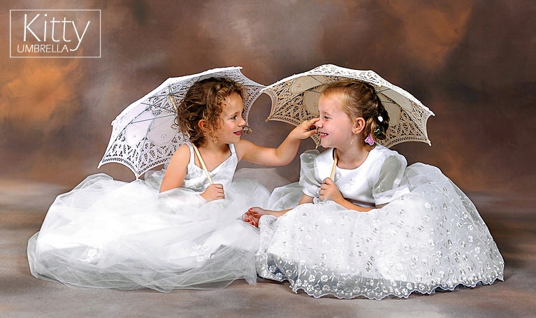 KITTY biała parasolka koronkowa dla dziewczynki Marka inna