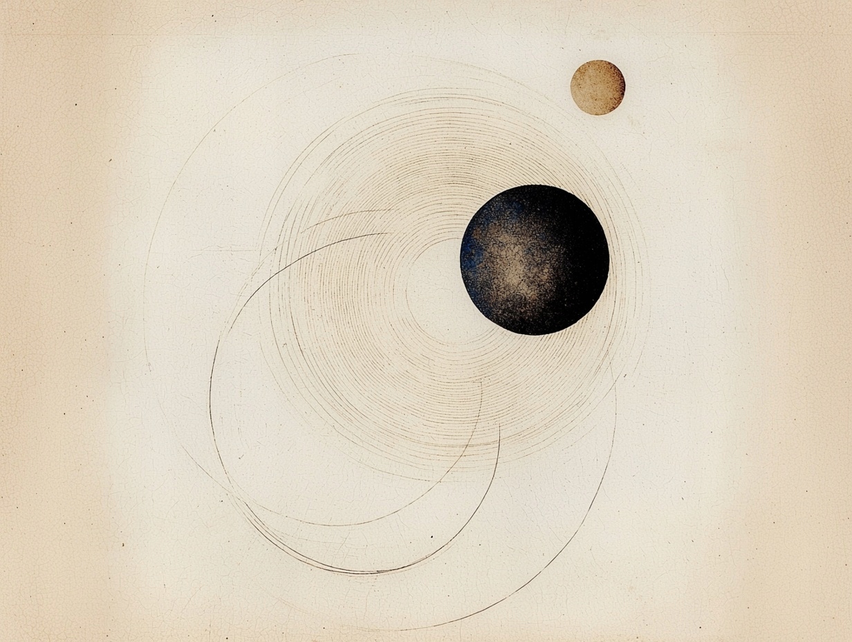 Obraz Na Plátně Canvas Abstrakce Vesmír Orbita Planeta Sféra Retro 100x75