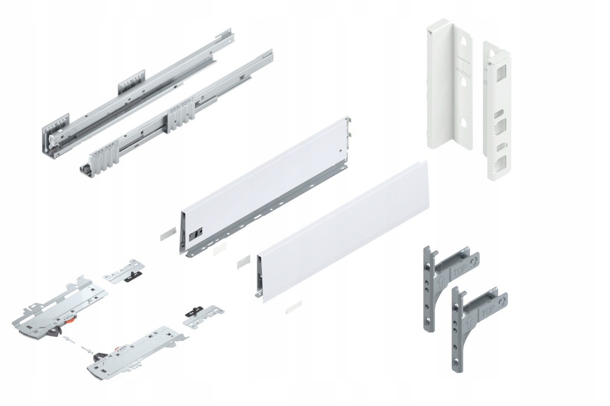 Blum Zásuvka Merivobox 550 Stredná K Tip-On Biela 70 kg