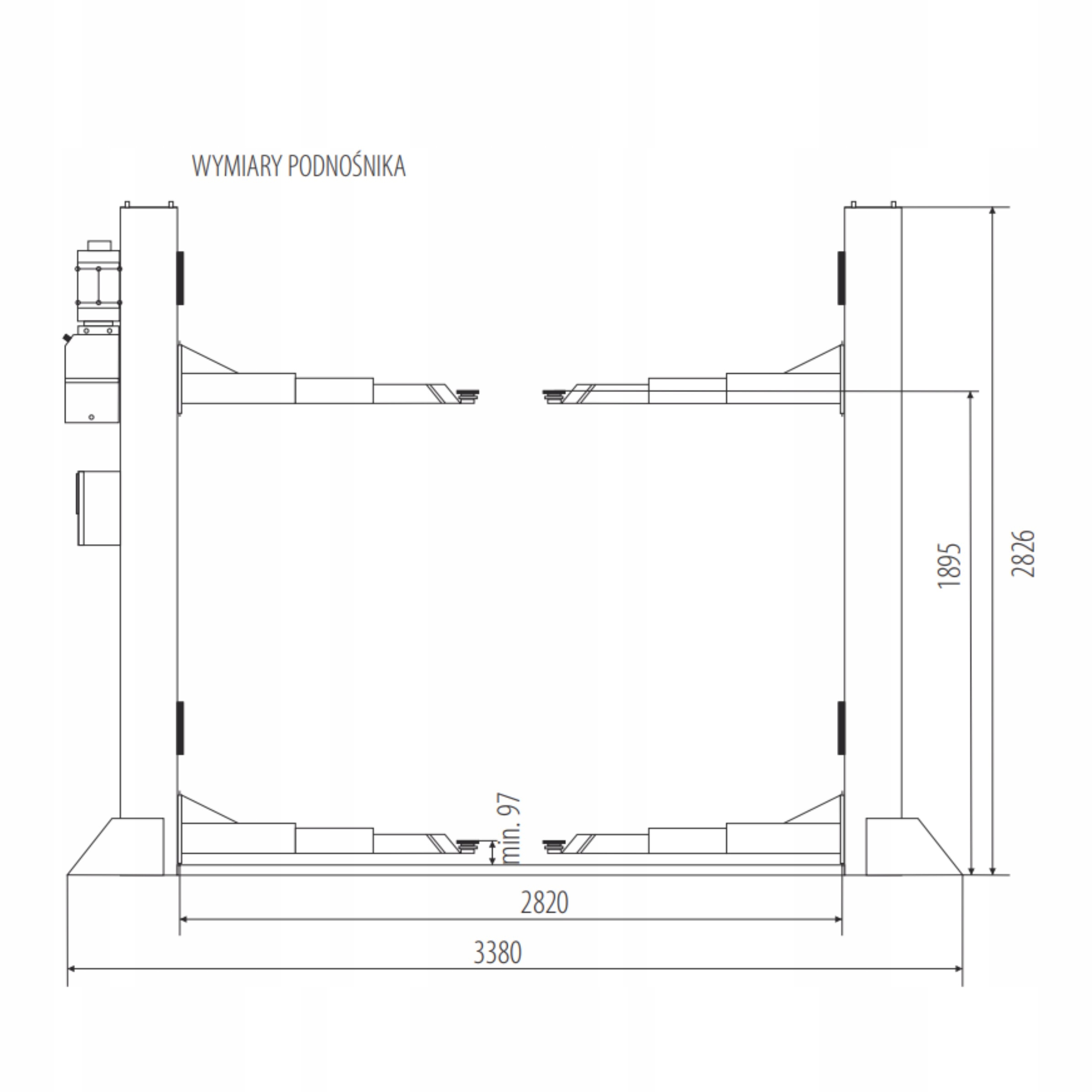 Podnośnik dwukolumnowy GRUBBER automat 4T Kod producenta 2.40E3