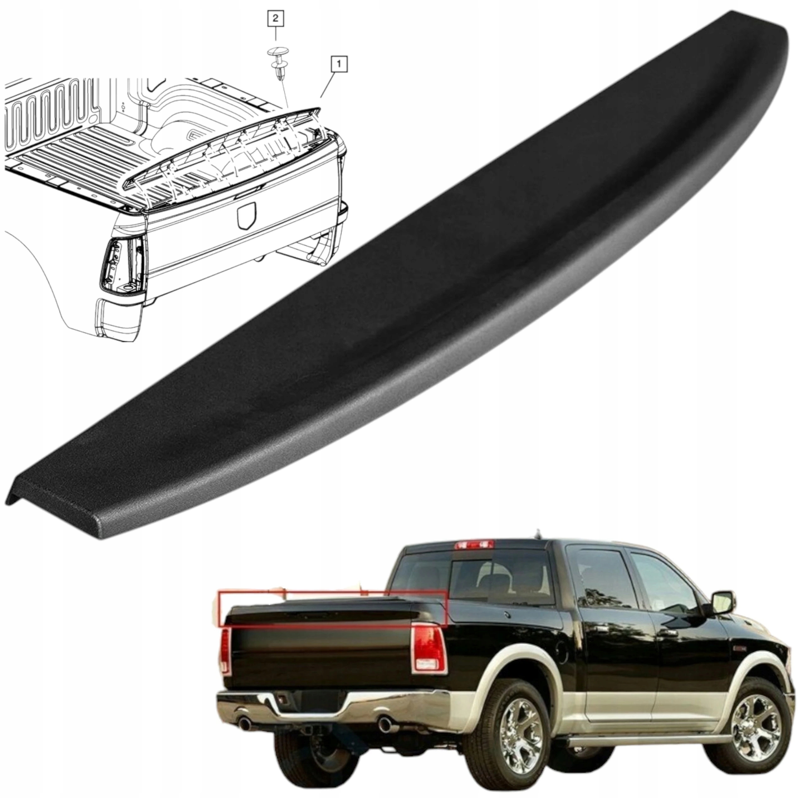 Dodge Ram Ds 2009-2018 Krycí Lišta Zadní Klapky Horní 55372052AH