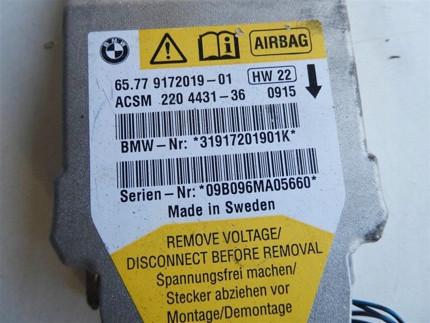 BMW E60 Module Airbag AIR BAG 9172019-01