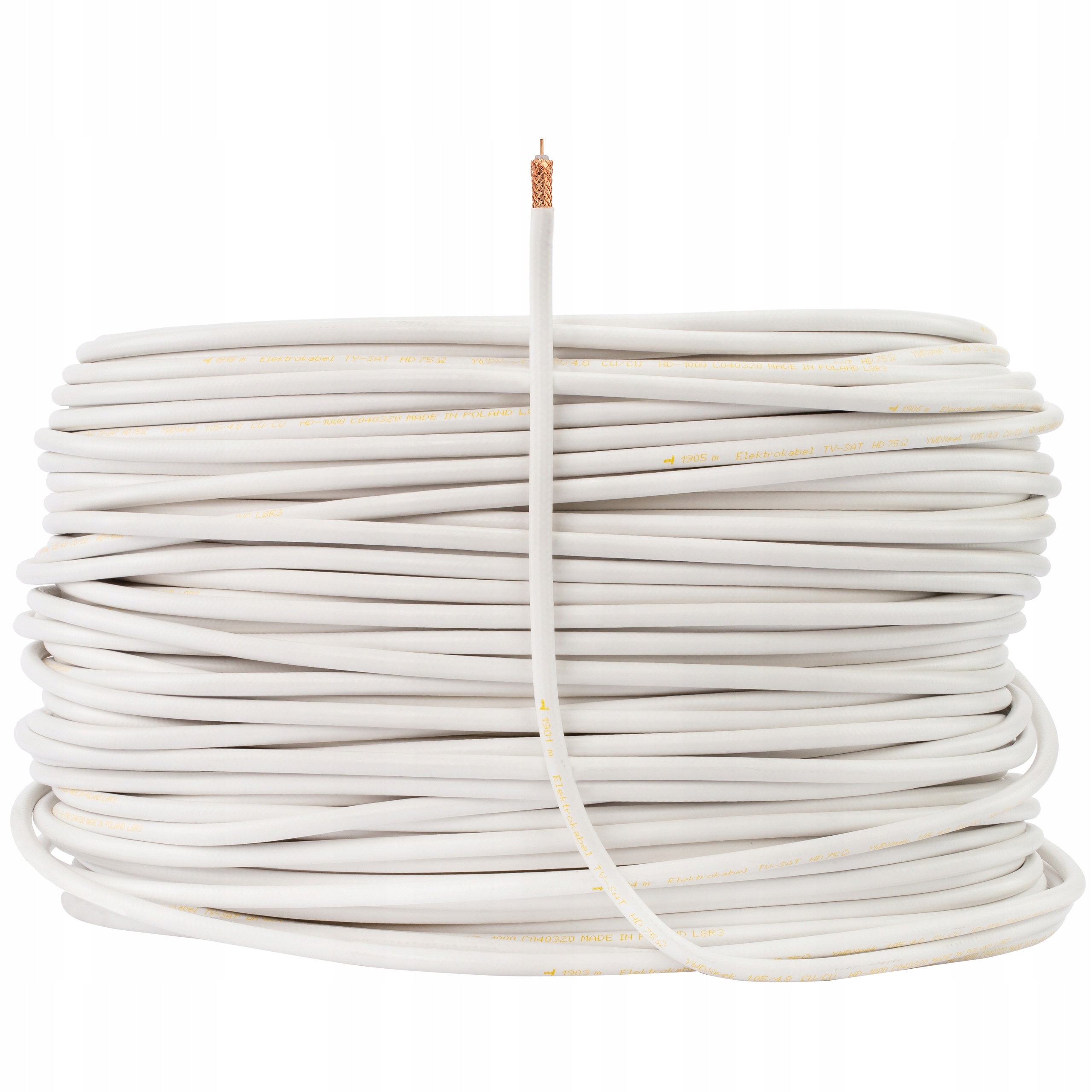 Kabel koncentryczny antenowy TV/SAT HD-1000 100m Ekranowanie podwójne