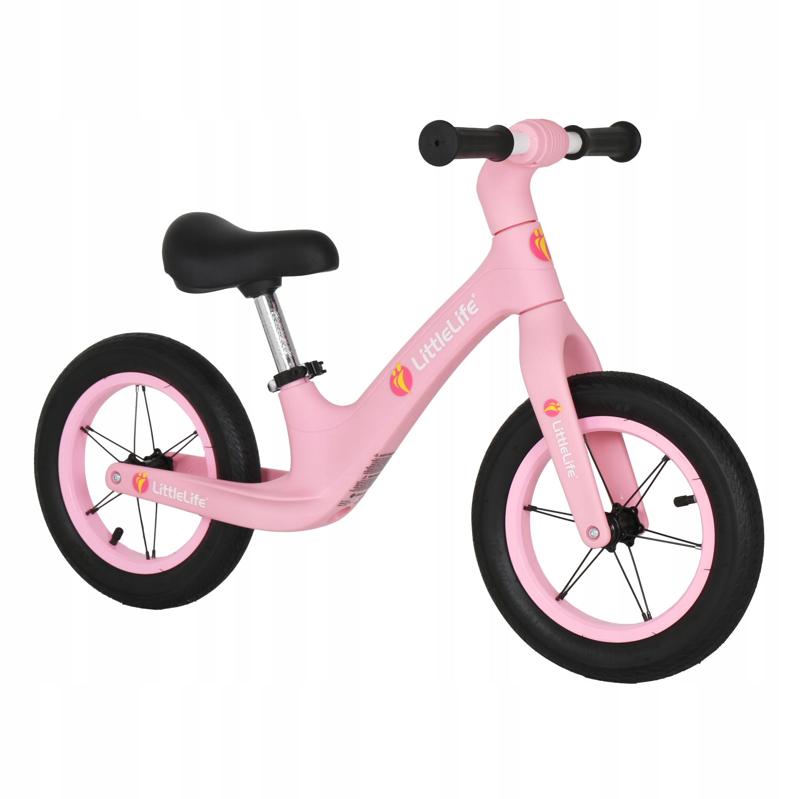 lekki Rowerek biegowy LittleLife Różowy, pomp. koła, nylonowa rama