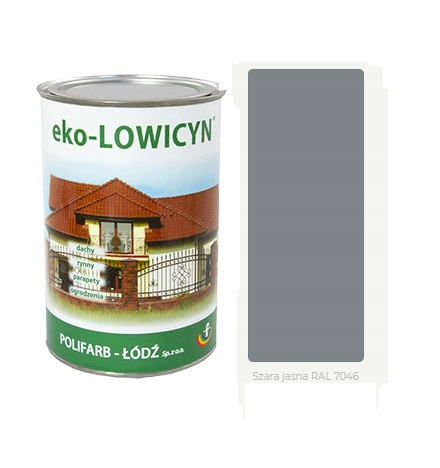 eko LOWICYN Farba dach ocynk SZARY JASNY 10L