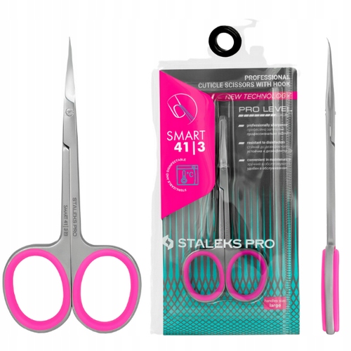 STALEKS PROFESJONALNE NOŻYCZKI DO PAZNOKCI SKÓREK Z HACZYKIEM SMART 41/3