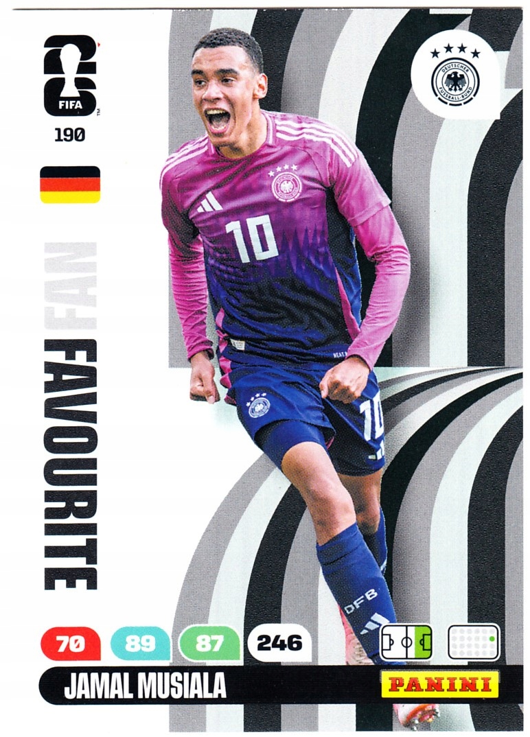 Karta Piłkarska Panini Fifa World Cup 2026 Fan Favourite Jamal Musiala 190