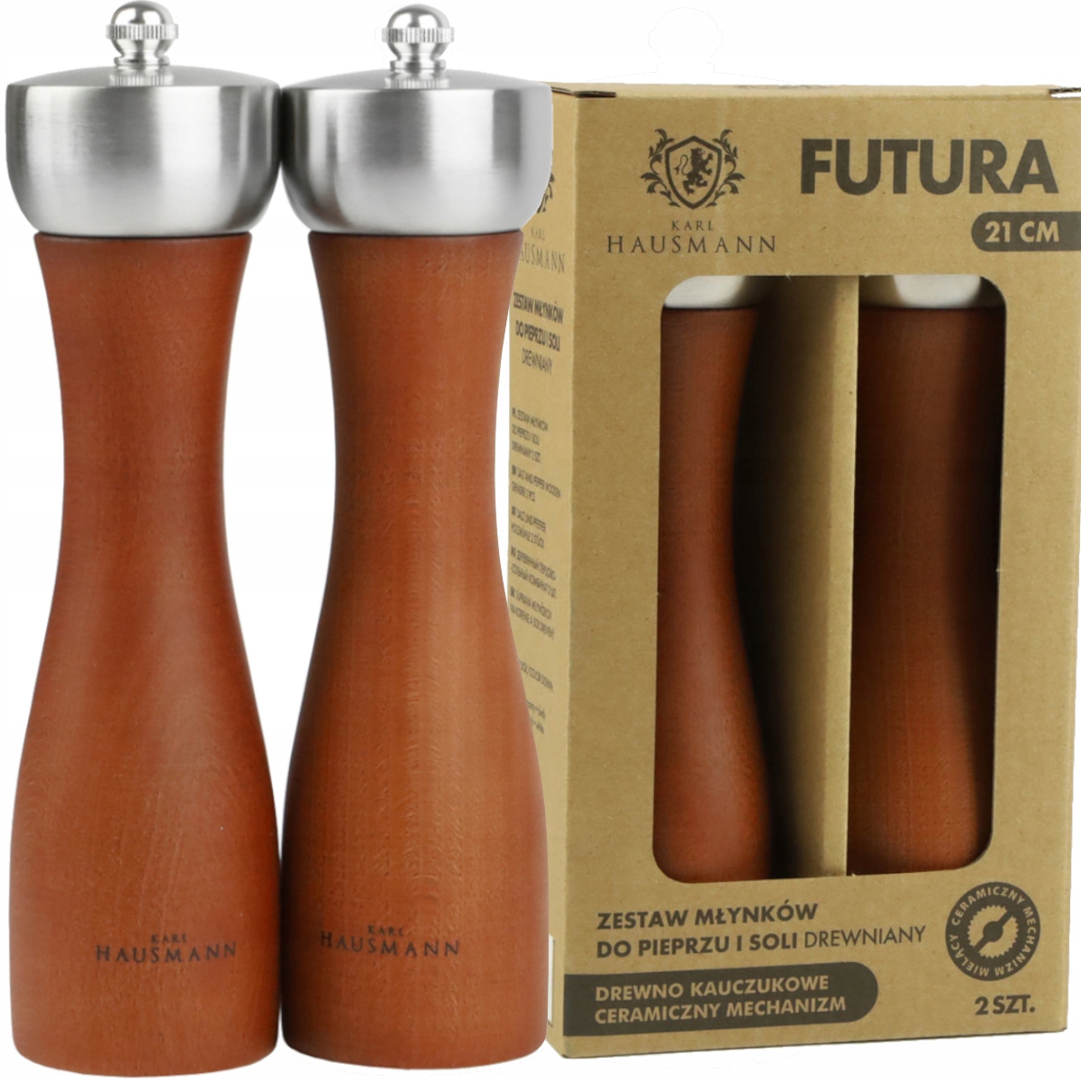 ZESTAW MŁYNKÓW DO SOLI I PIEPRZU MECHANIZM CERAMICZNY