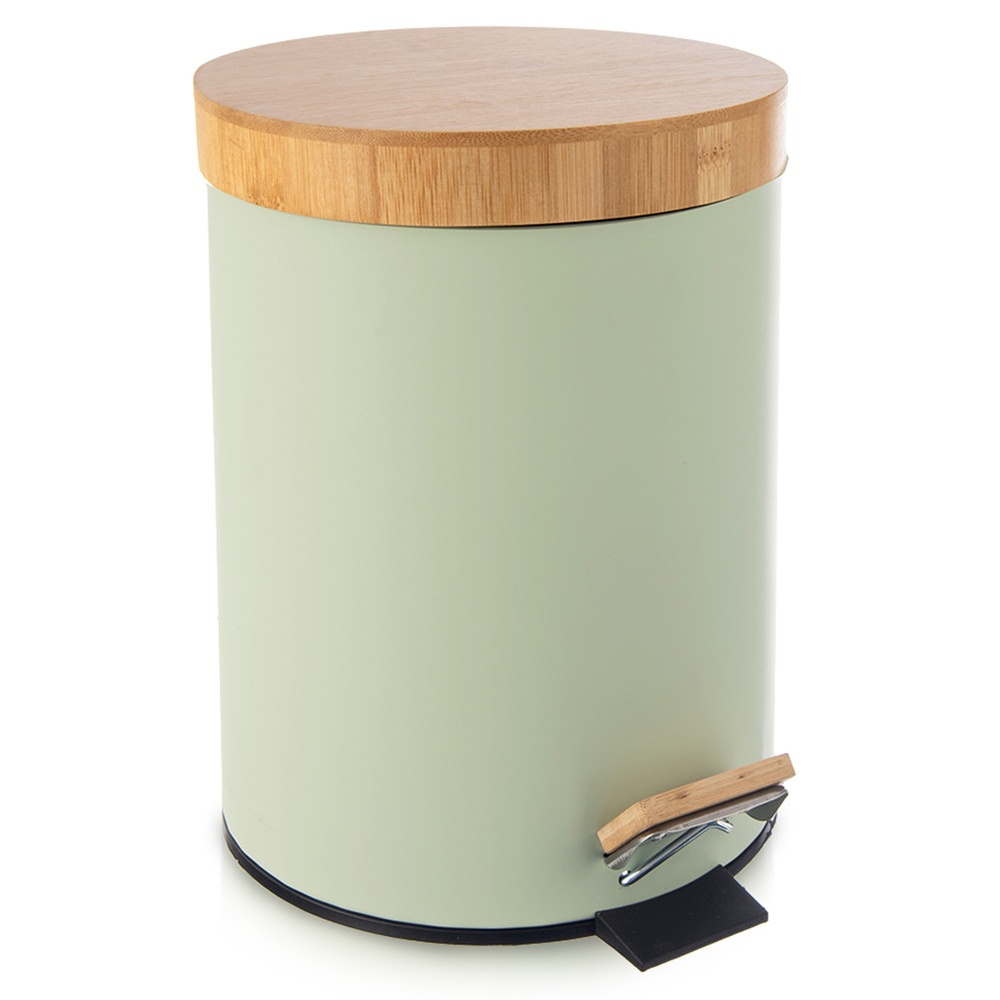 Levně Odpadkový koš kovový s pedálem zelený Greenish 5 l