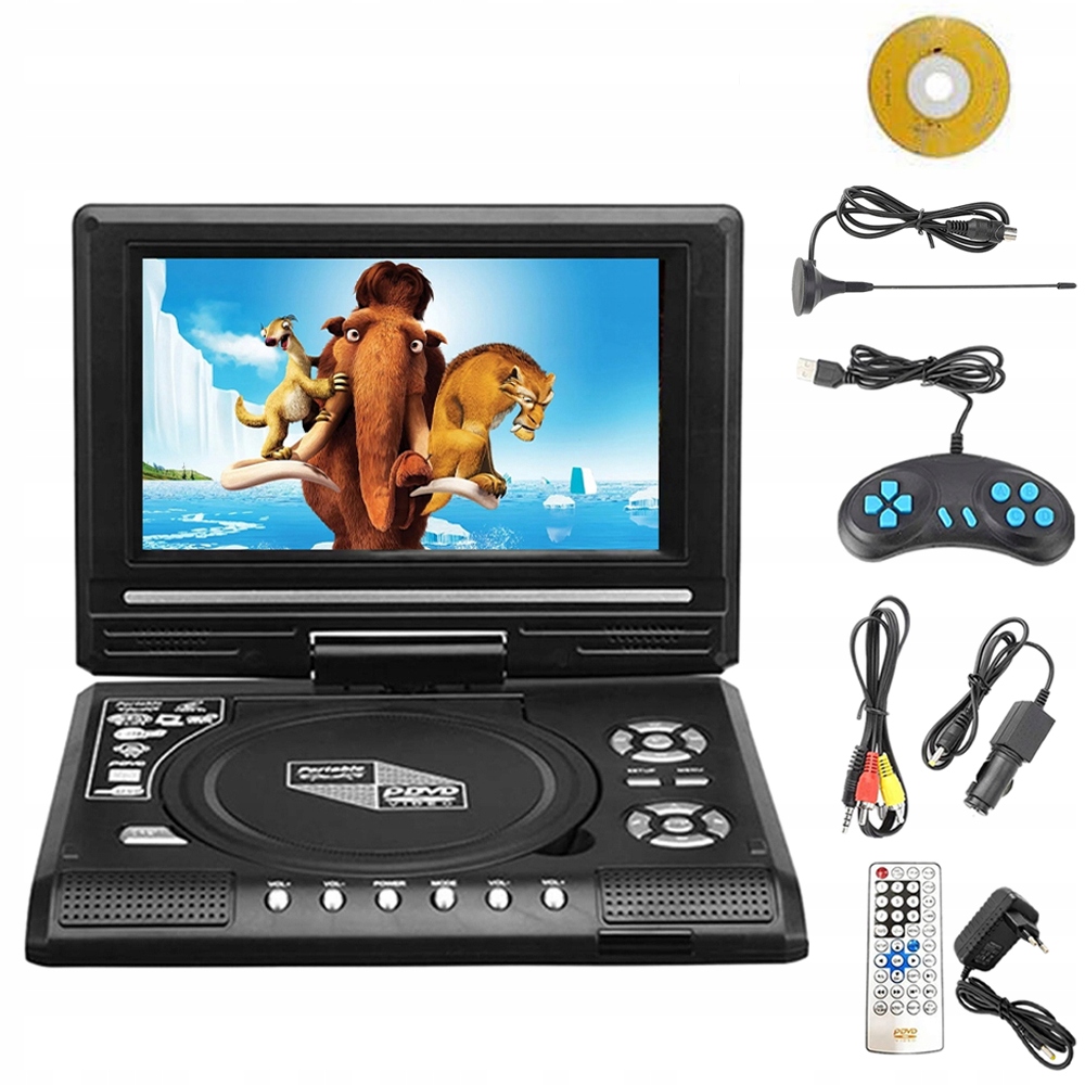 PRZENOŚNY ODTWARZACZ DVD SAMOCHODOWY 7,8" USB SD