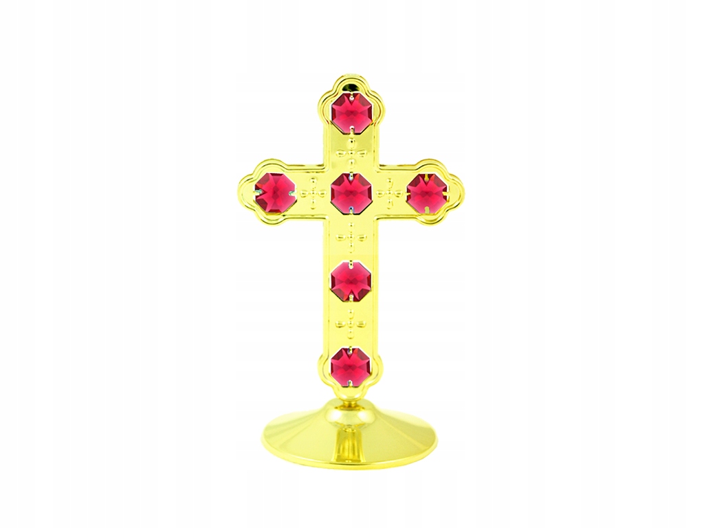 Zlatá křížová figurka CrystoKraft Svarowski Crystal je dekorací jako dárek