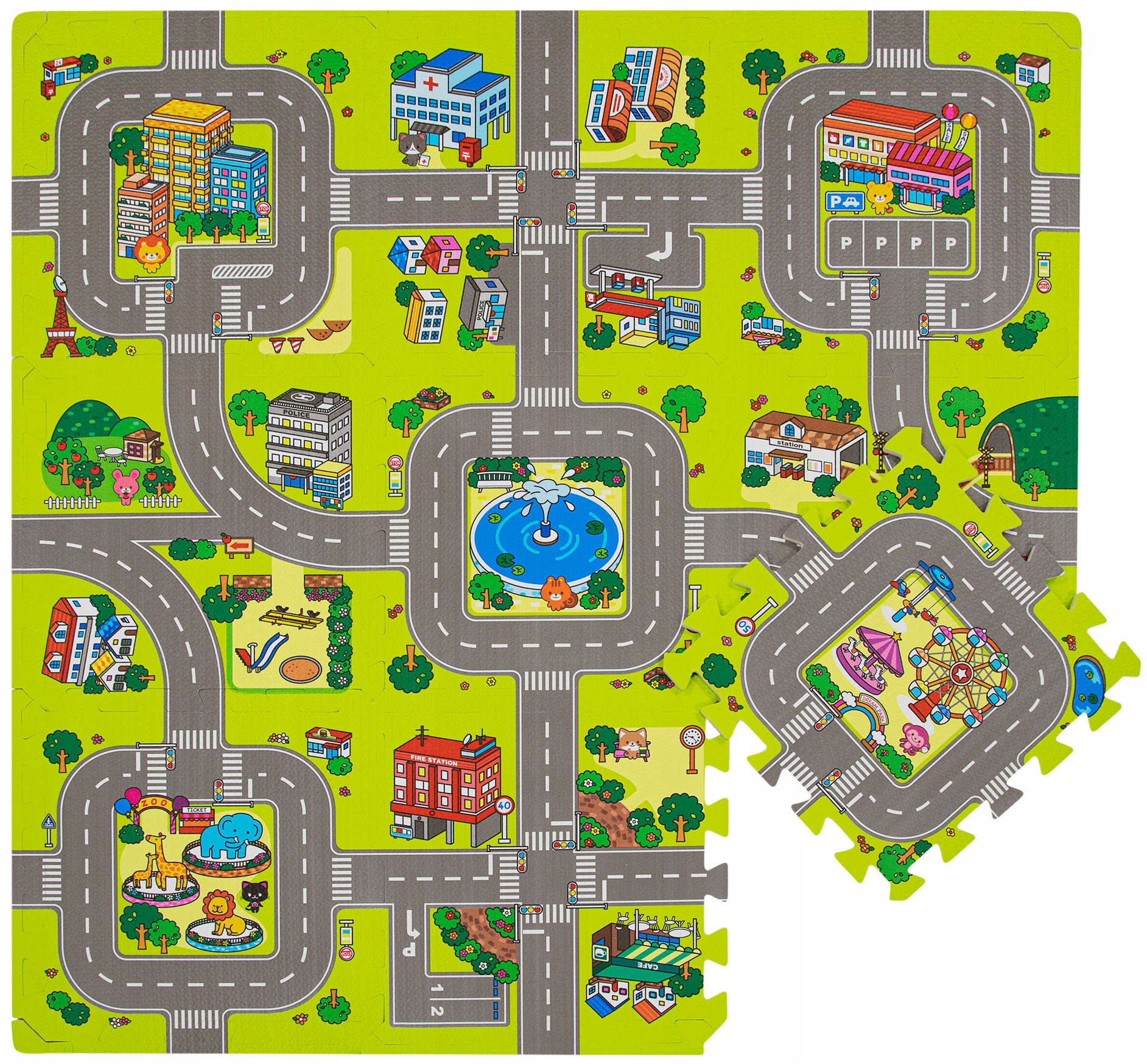 

Puzzle Piankowe Mata Edukacyjna Miasto Ulice 36SZT