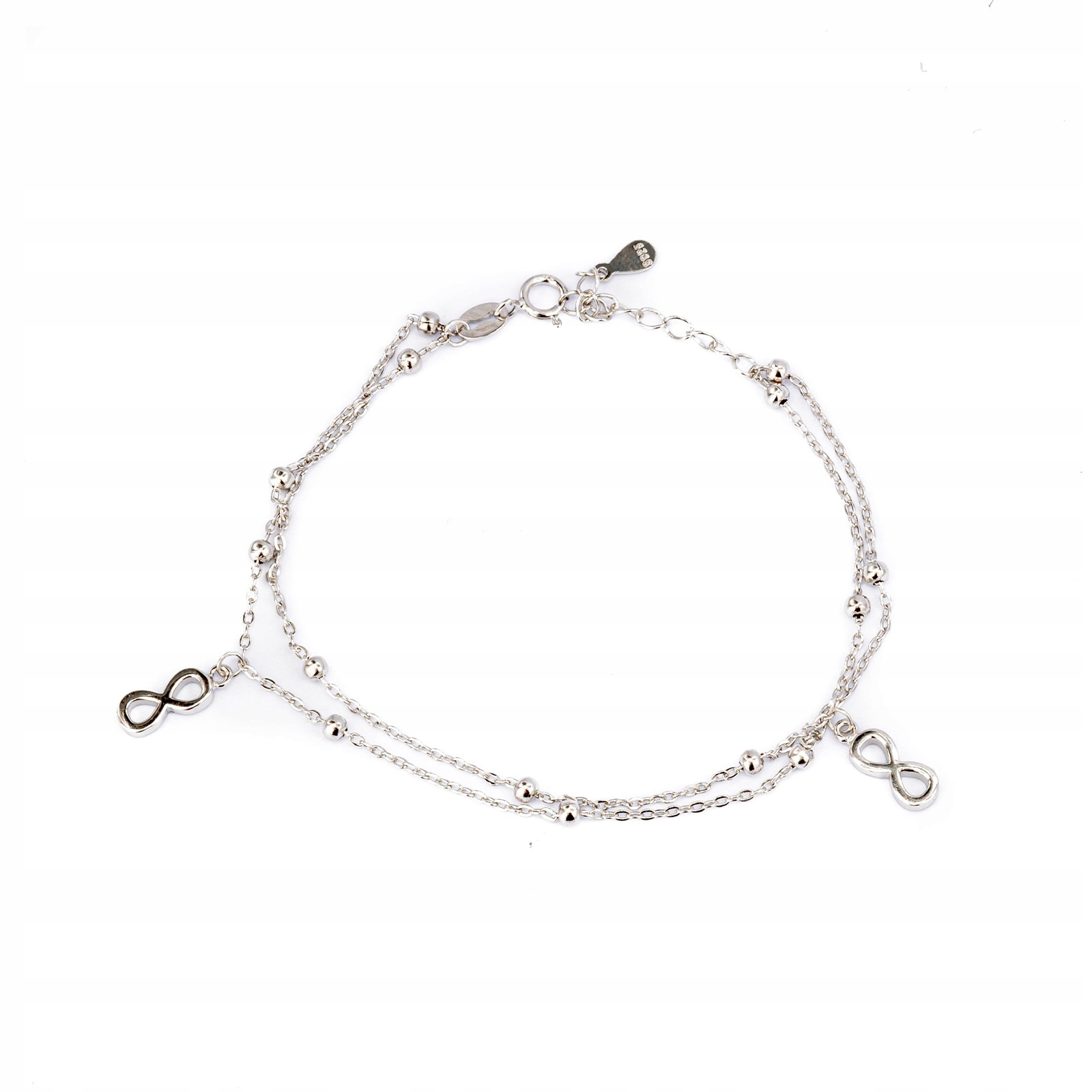 Stříbrný náramek 925 dvojité nekonečno