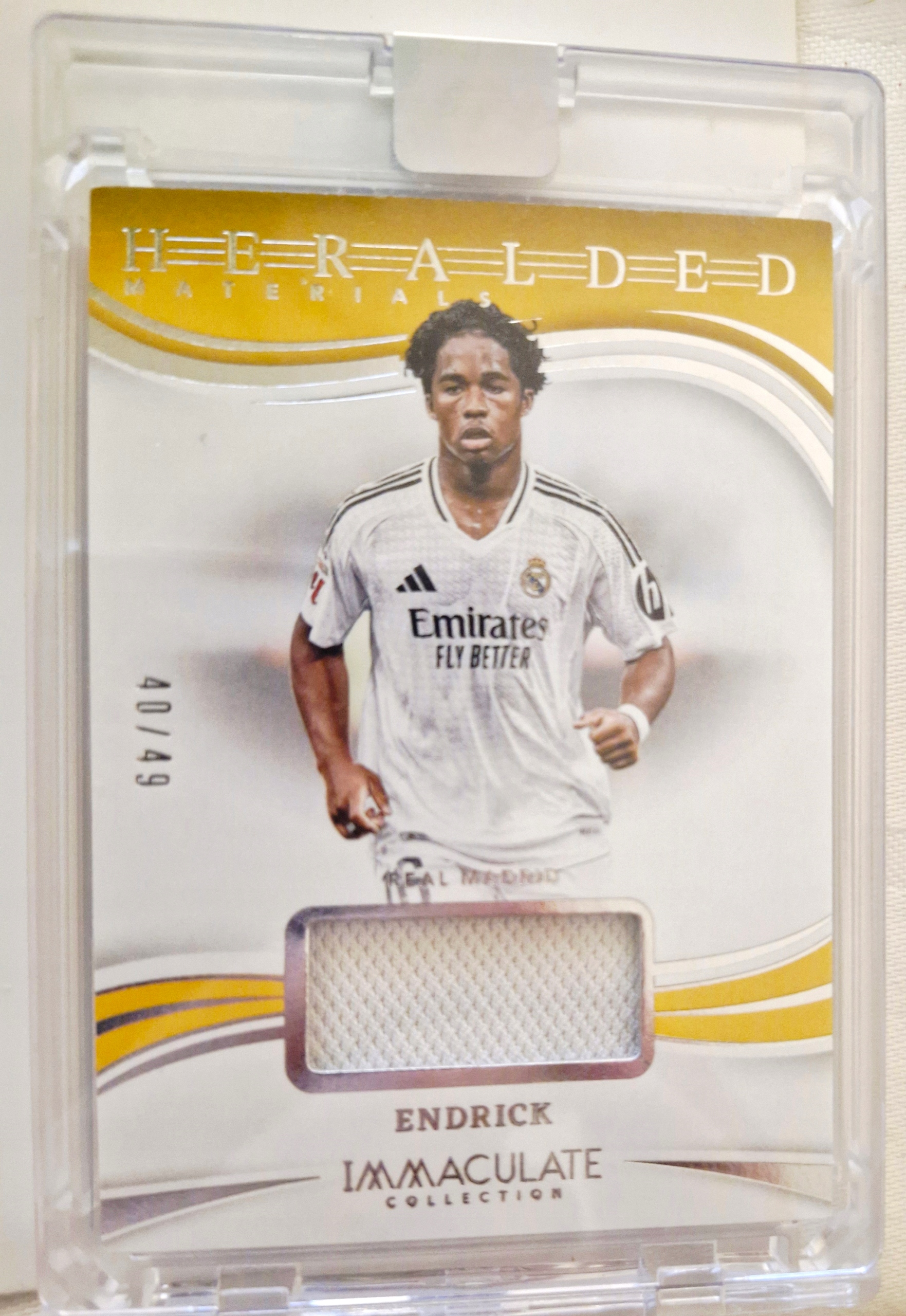 Endrick 2024-25 Panini Immaculate Heralded Real Madrid 40/49 Koszulka