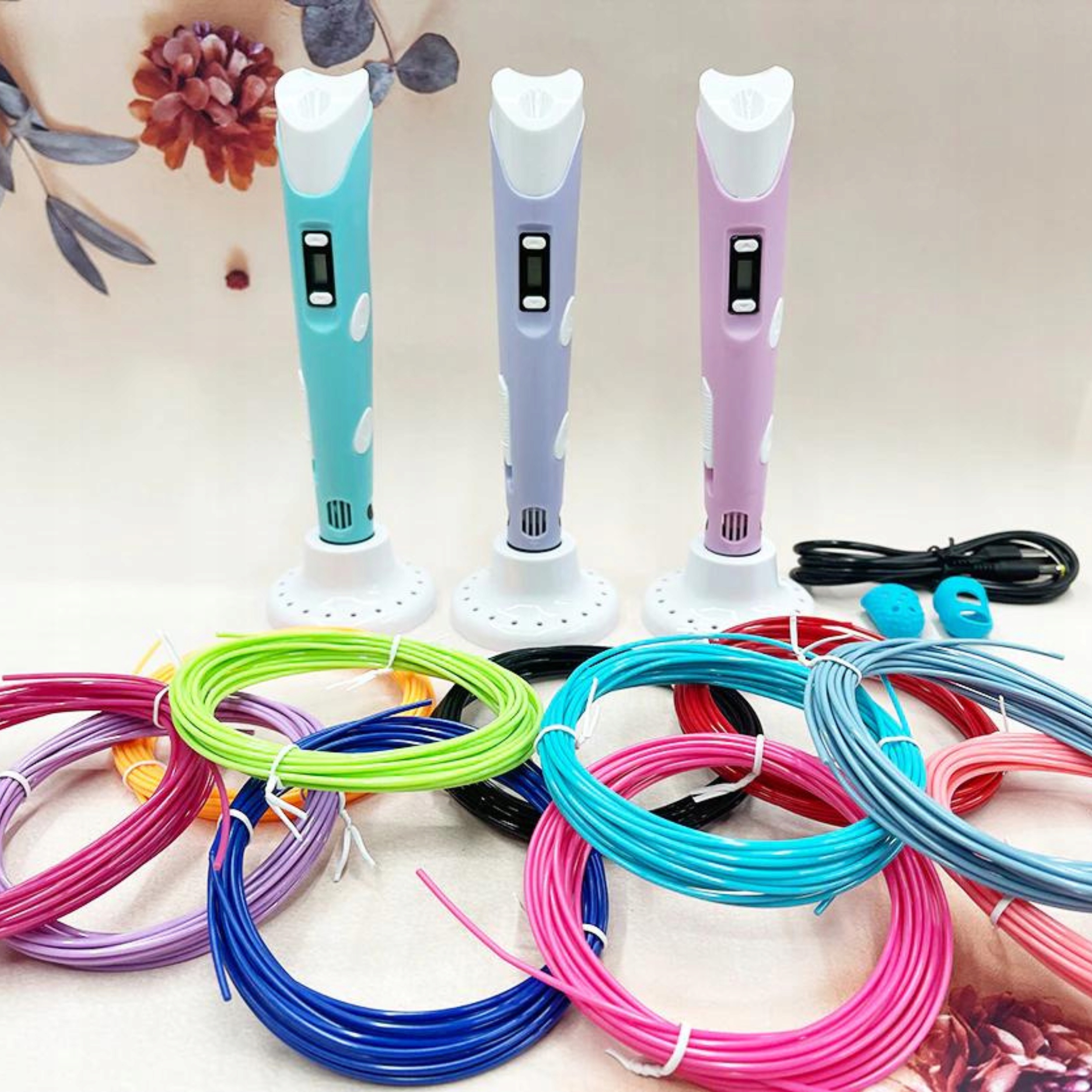 WKŁADY do DŁUGOPISU 3D PEN Filament DO DRUKOWANIA 20 KOLORÓW 100 METRÓW MIX Materiał PLA