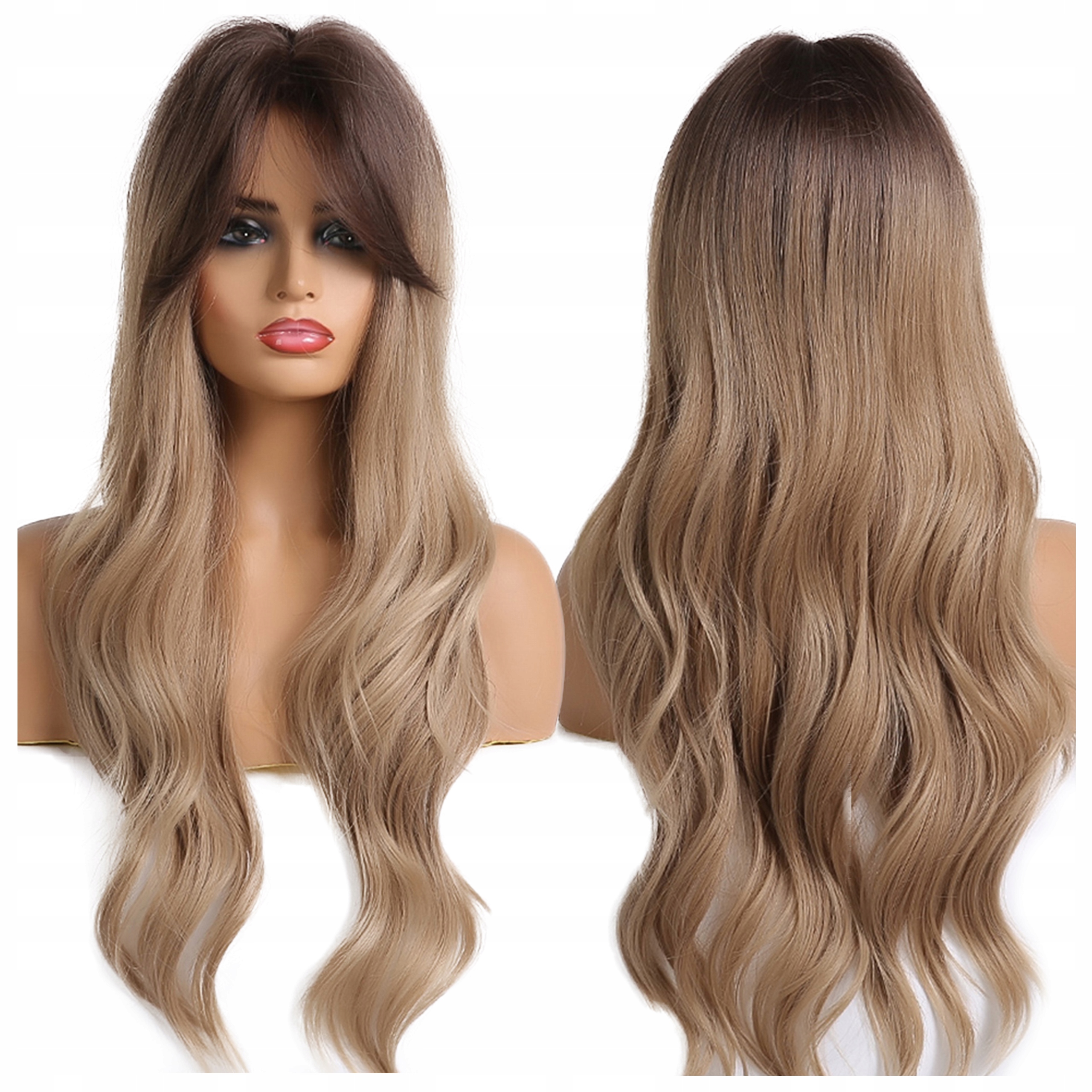 

Peruka ombre brąz ciemny Blond włosy Jak Naturalne