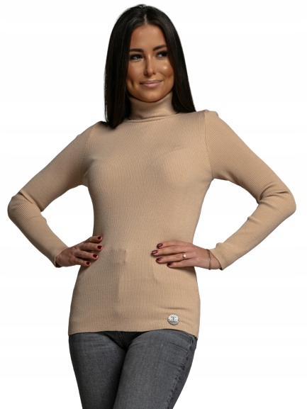 Cocomore Svetr Golf Pruhy Tmavě béžová Novinka