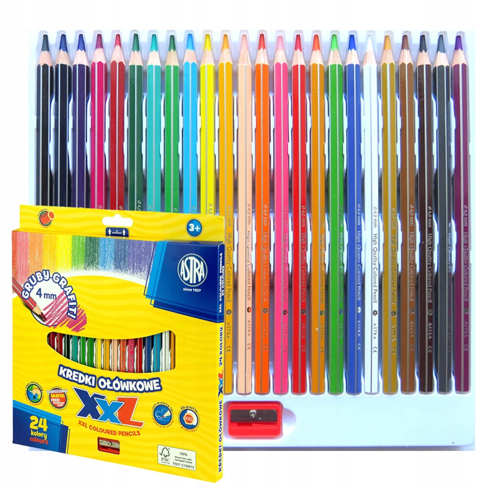 

Kredki ołówkowe sześciokątne XXL 24 Astra