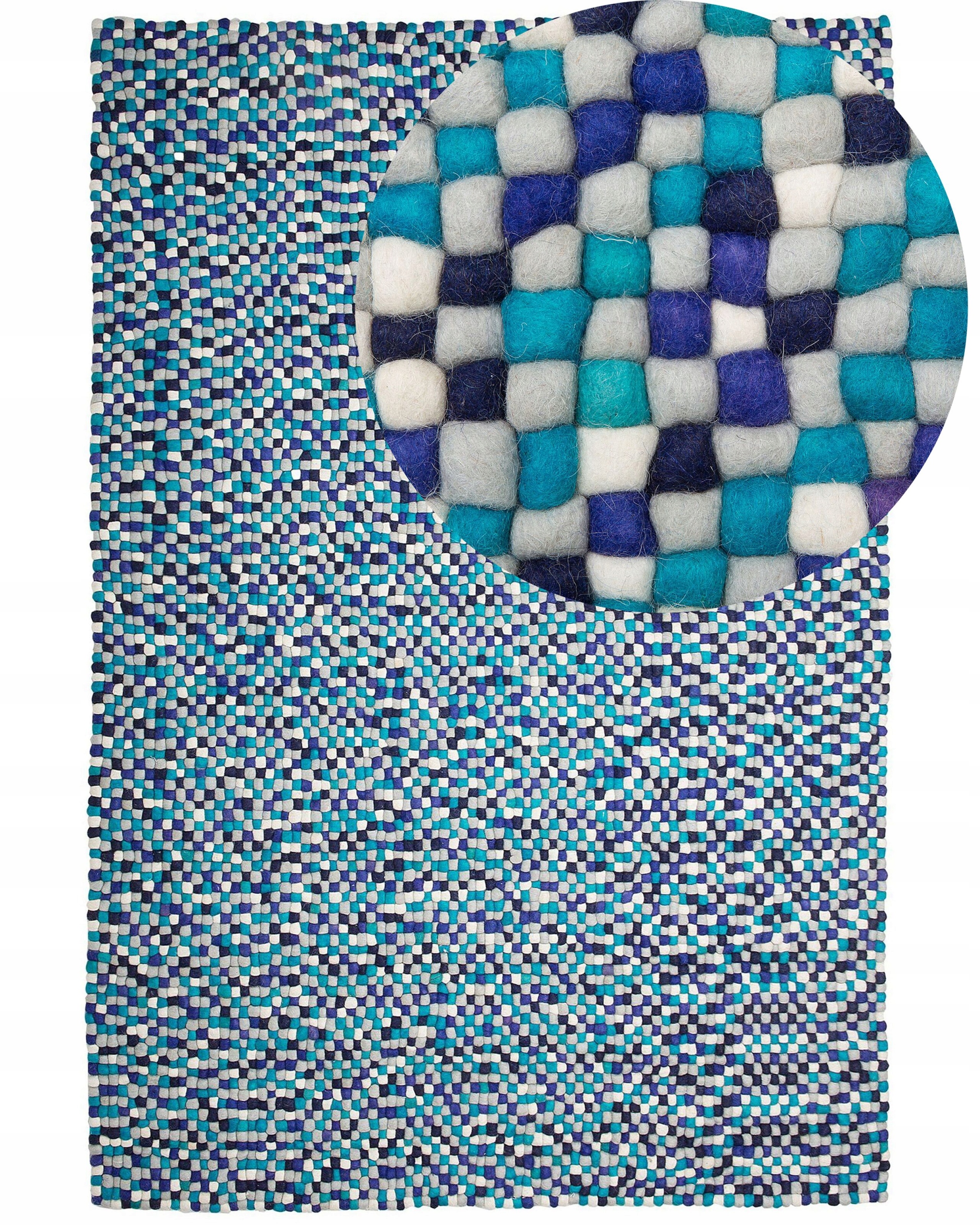 Dywan z kulek filcowych 160x230 cm kolorowy