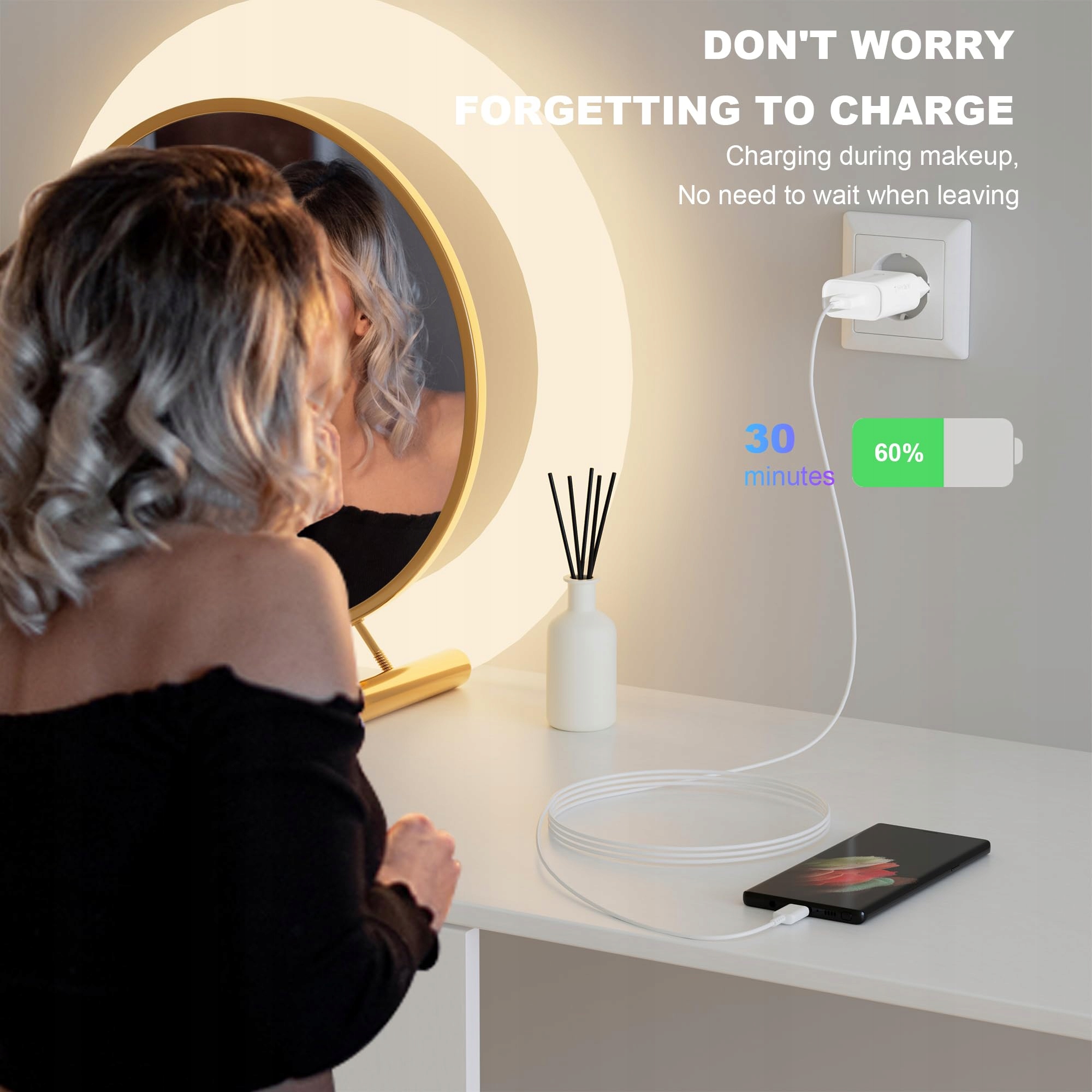 UNIVERSAL USB Ładowarka Szybkie Ładowanie 3A Do Android Telefonów — miniatura 4