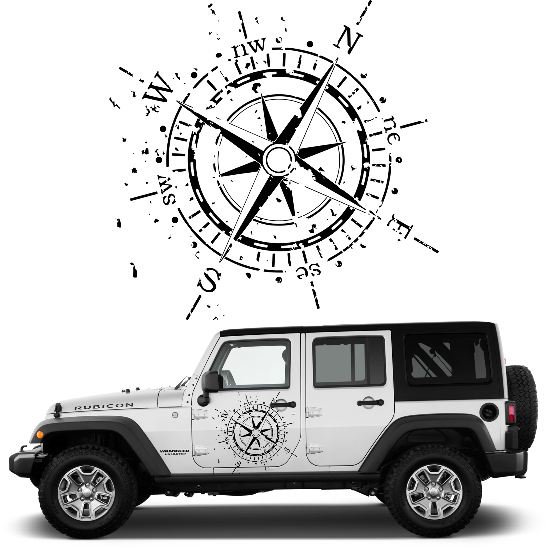 NAKLEJKA NA SAMOCHÓD KOMPAS RÓŻA WIATRU 60 x 60cm