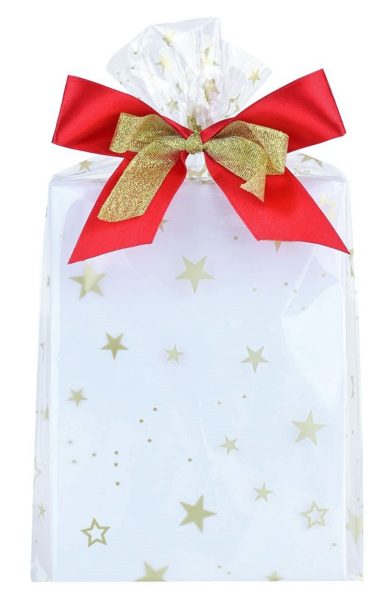 Torebki foliowe celofan W ZŁOTE GWIAZDKI na pierniki ŚWIĄTECZNE 15x20 50 sz Materiał celofan