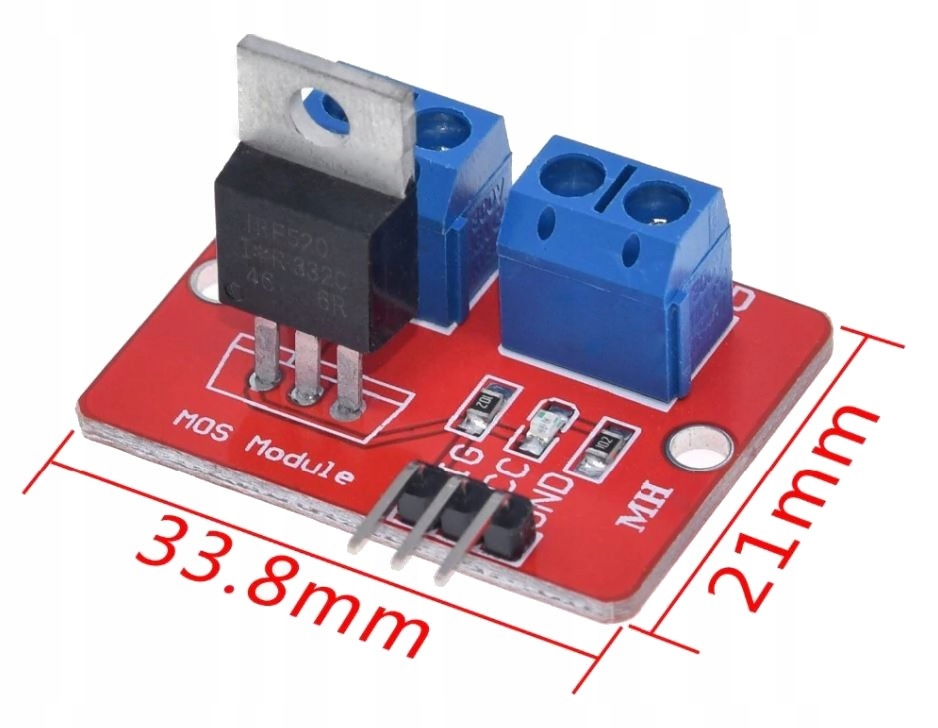 

259 Moduł mocy Pwm N-Mosfet IRF520 Arduino 5A 24V