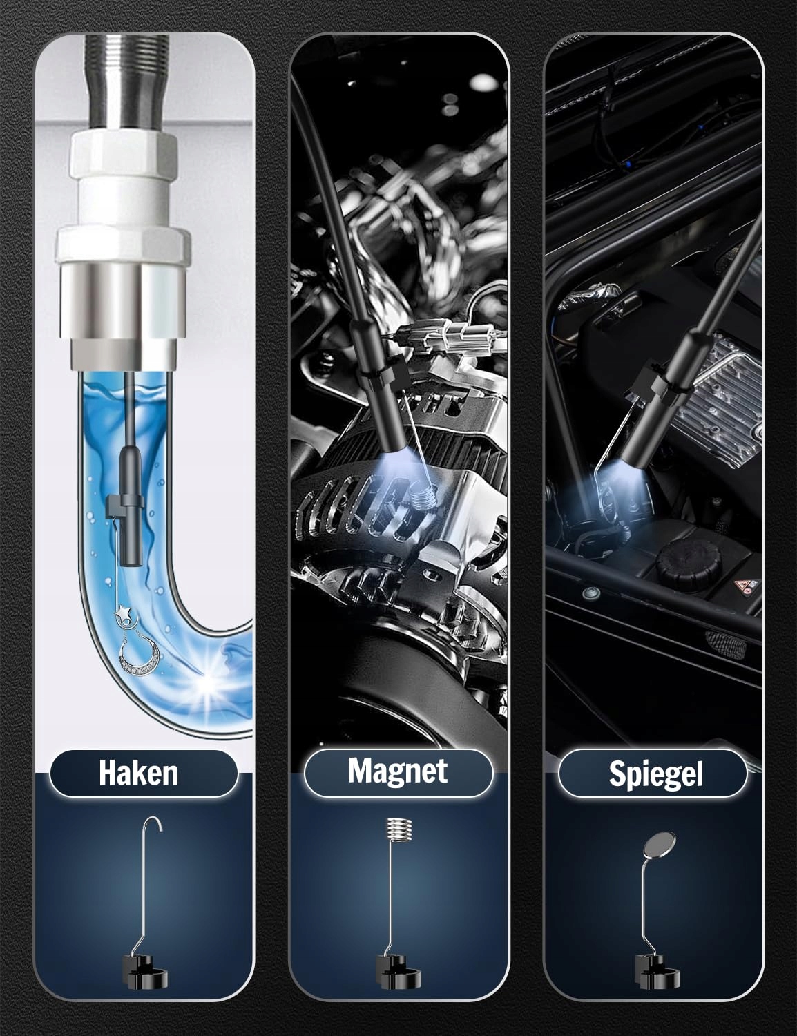 FERDIIZ Kamera Endoskopowa 1920P HD LED Wodoodporna IP67 Android iOS 5m — miniatura 5