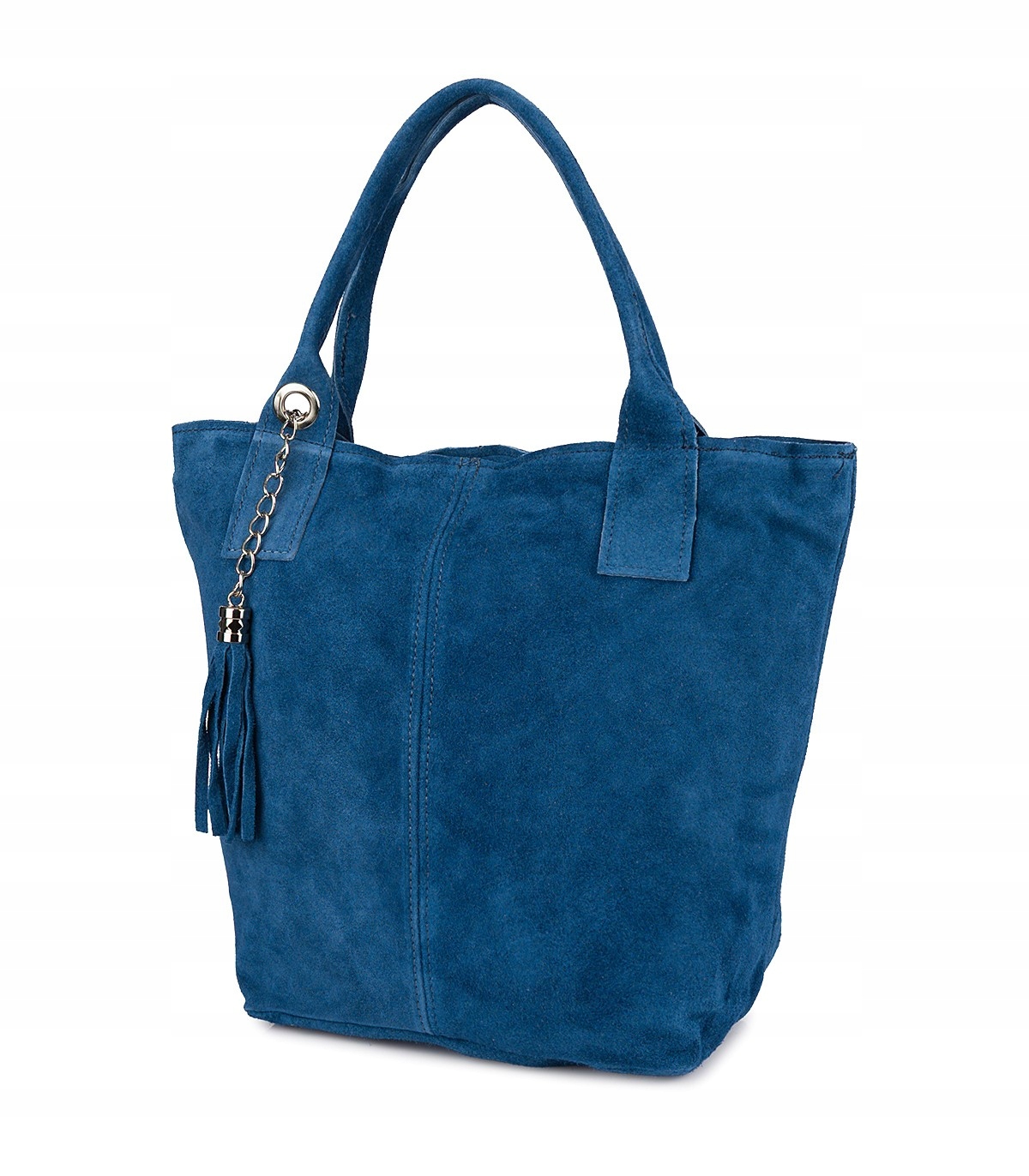 Modrá dámská kabelka, velká kožená nákupní taška, kabelka A4 do školy